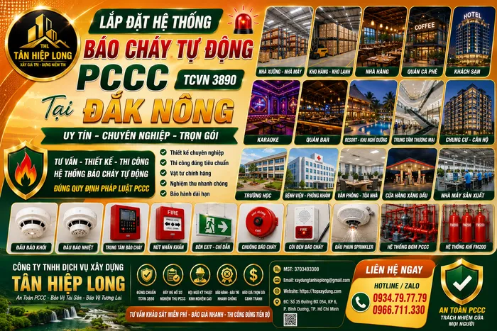 Lắp Đặt Hệ Thống Báo Cháy Tự Động PCCC (TCVN 3890) tại Đắk Nông