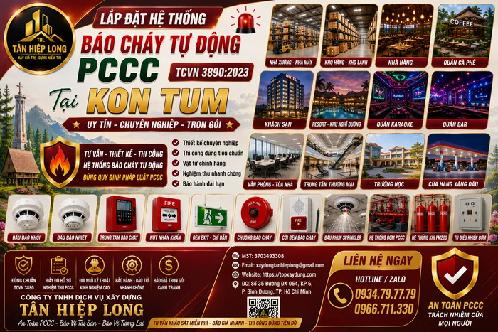 Lắp Đặt Hệ Thống Báo Cháy Tự Động PCCC (TCVN 3890) tại Kon Tum