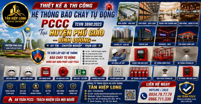 Lắp Đặt Hệ Thống Báo Cháy Tự Động PCCC (TCVN 3890) ở Phú Giáo