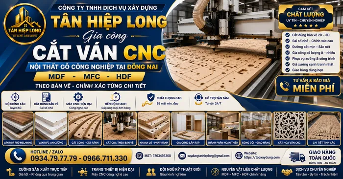 Gia công Cắt Ván CNC Nội Thất Gỗ MDF - MFC - HDF tại Đồng Nai