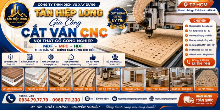 Gia công Cắt Ván CNC Nội Thất Gỗ MDF - MFC - HDF tại TpHCM