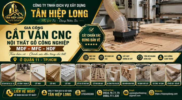 Gia Công Cắt Ván CNC Gỗ công nghiệp MDF-MFC-HDF ở Quận 11