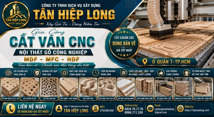 Gia Công Cắt Ván CNC Gỗ công nghiệp MDF-MFC-HDF ở Quận 7