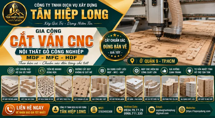 Gia Công Cắt Ván CNC Gỗ công nghiệp MDF-MFC-HDF ở Quận 9