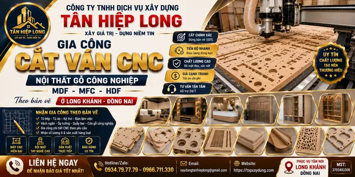 Gia Công Cắt Ván CNC Gỗ công nghiệp MDF-MFC-HDF ở Long Khánh
