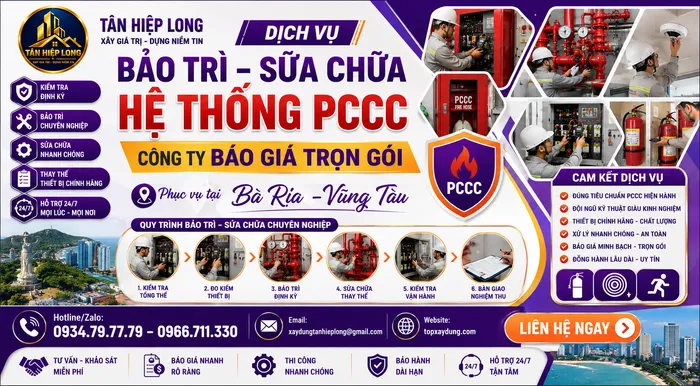 Dịch Vụ Bảo Trì Sửa Chữa Hệ Thống PCCC Bà Rịa – Vũng Tàu – Công ty Báo Giá Trọn Gói
