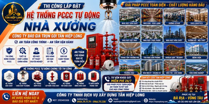 Thi Công Hệ Thống PCCC Tự Động Nhà Xưởng Bà Rịa - Vũng Tàu – Công Ty Báo Giá Trọn Gói