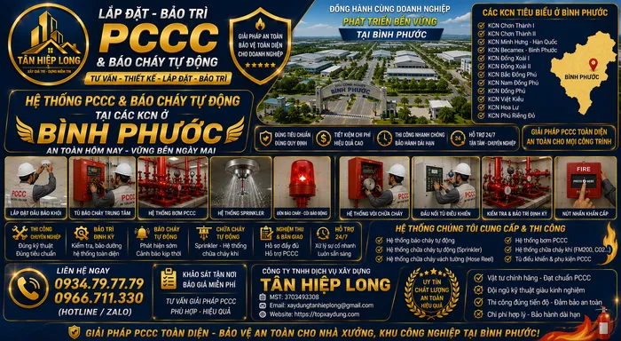 Lắp Đặt Bảo Trì & Sửa Chữa Hệ Thống PCCC ở các KCN Bình Phước