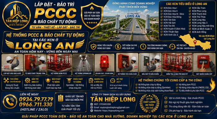 Lắp Đặt Bảo Trì & Sửa Chữa Hệ Thống PCCC ở các KCN Long An