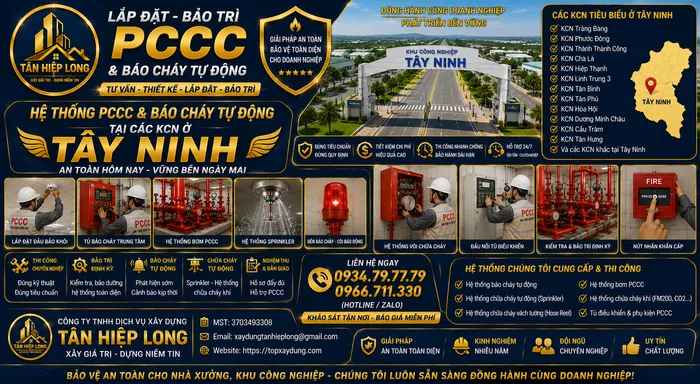 Lắp Đặt Bảo Trì & Sửa Chữa Hệ Thống PCCC ở các KCN Tây Ninh