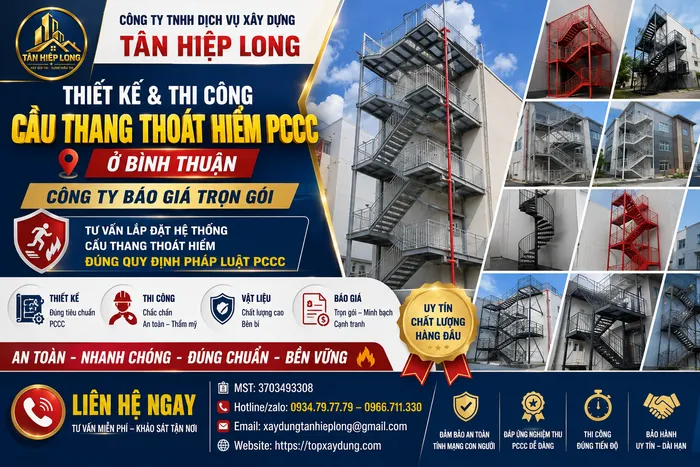 Thiết kế & Thi Công Cầu Thang Thoát Hiểm PCCC ở Bình Thuận