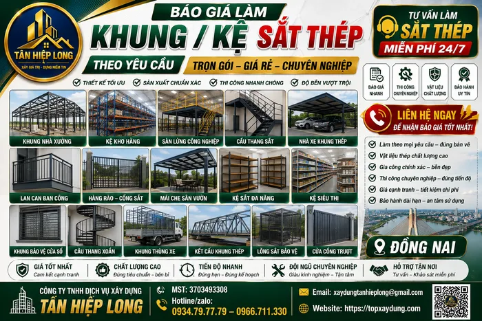 Báo Giá Làm Khung / Kệ Sắt Thép Theo Yêu Cầu ở Đồng Nai
