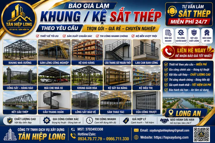 Báo Giá Làm Khung / Kệ Sắt Thép Theo Yêu Cầu ở Long An