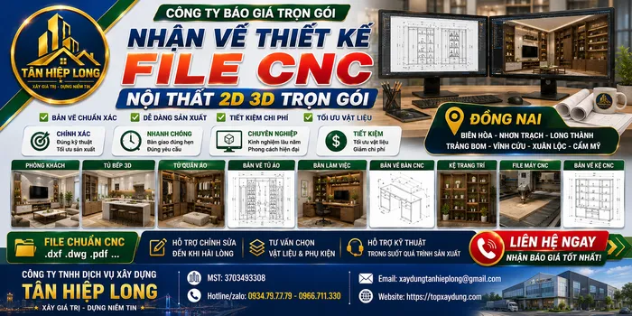 Nhận Vẽ Thiết Kế File CNC Nội Thất 2D 3D tại Đồng Nai